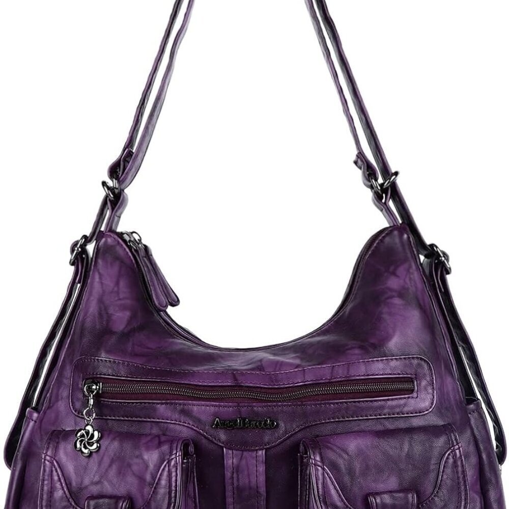 Women Leather Handbag Multifunctional Crossbody Backpack Purse Green